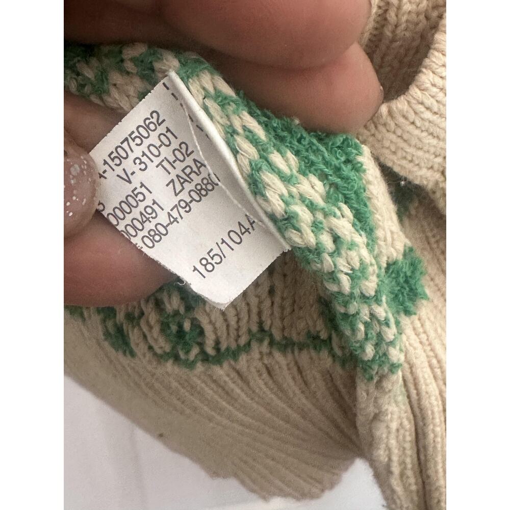Zara Cardigan Sweater Womens XL Multicolor Abstract Graphic Knit Button Front - Picture 5 of 7